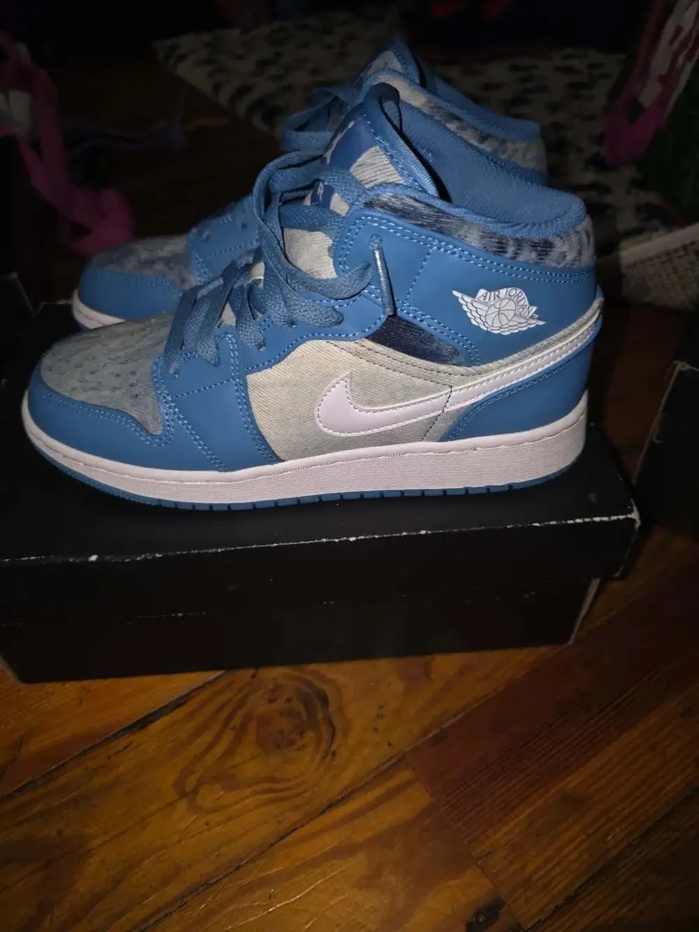 Nike Air Jordan 1 Mid GS 'Washed Denim' Dutch Blue/White (DM8951-400)